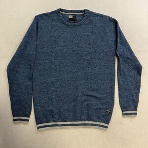 Quiksilver Sweater Men's Size Medium Blue Knit Pullover Long Sleeve